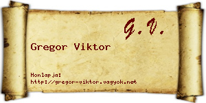 Gregor Viktor névjegykártya